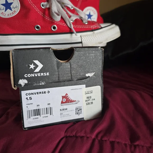 Converse Kids Bright Red High-Tops - Picture 4 of 6